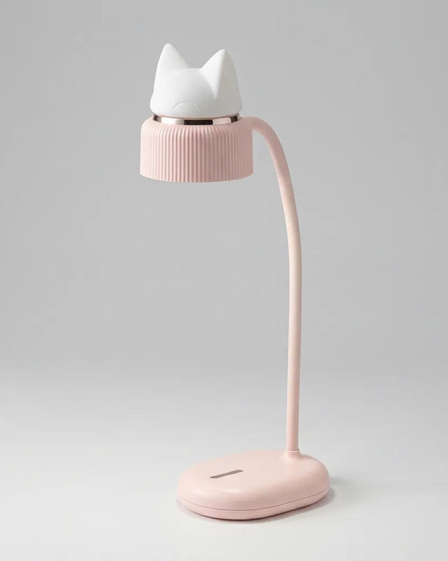 Lampka nocna LED dla dzieci w kształcie kota z dotykowym sterowaniem, ładowana przez USB, emitująca mię 2