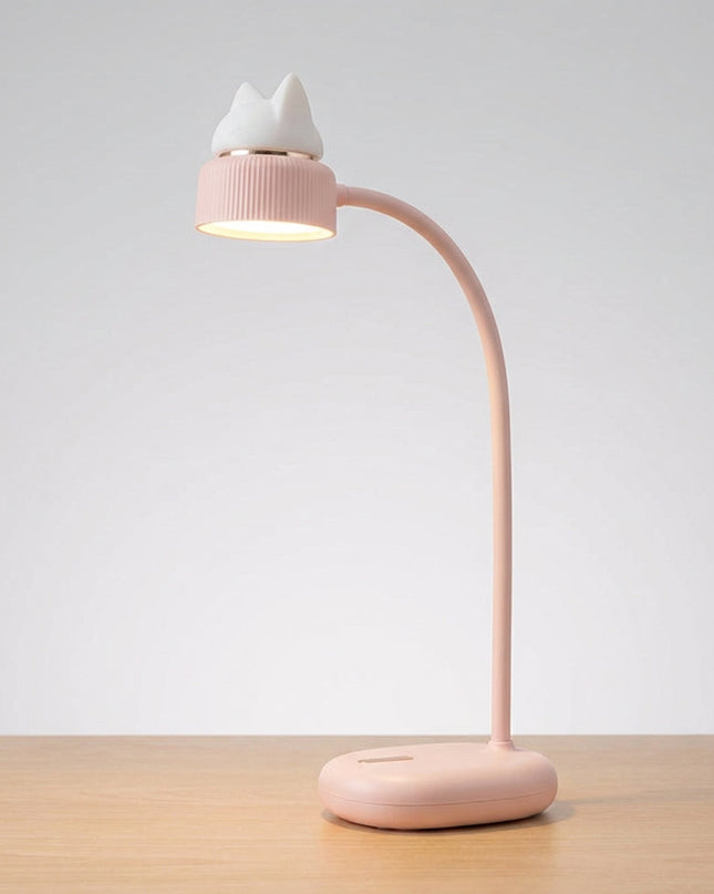 Lampka nocna LED dla dzieci w kształcie kota z dotykowym sterowaniem, ładowana przez USB, emitująca mię 4