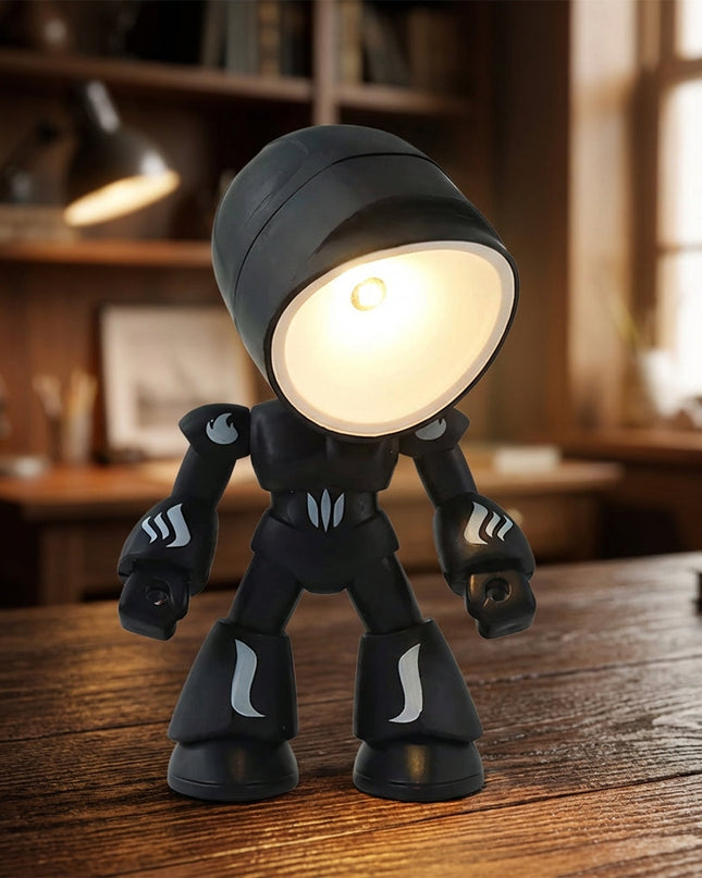 Lampka nocna LED dla dzieci w kształcie robota, emitująca miękkie światło, stabilna i idealna do s 1