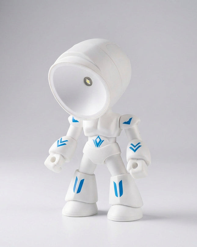 Lampka nocna LED dla dzieci w kształcie robota, emitująca miękkie światło, stabilna i idealna do s 8