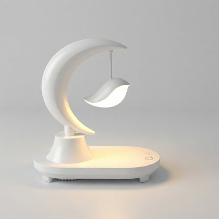 Kompaktowa lampka nocna LED z Bluetooth i ładowaniem bezprzewodowym, idealna do sypialni, emit 2