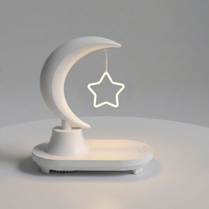 Kompaktowa lampka nocna LED z Bluetooth i ładowaniem bezprzewodowym, idealna do sypialni, emit 4
