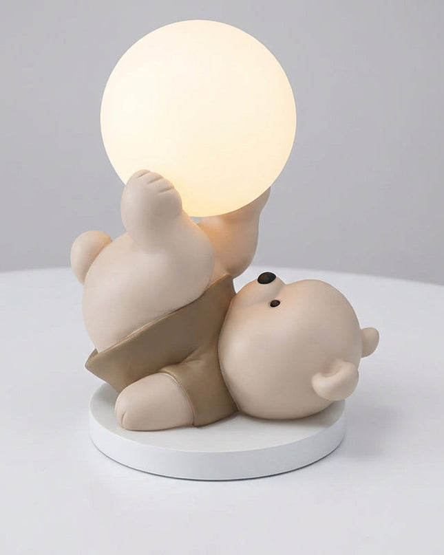 Lampka nocna LED z dotykowym sterowaniem w kształcie misia, idealna dla dzieci, z kompaktową sylwet 0