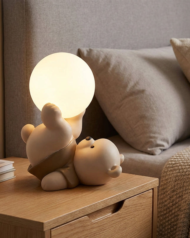 Lampka nocna LED z dotykowym sterowaniem w kształcie misia, idealna dla dzieci, z kompaktową sylwet 1