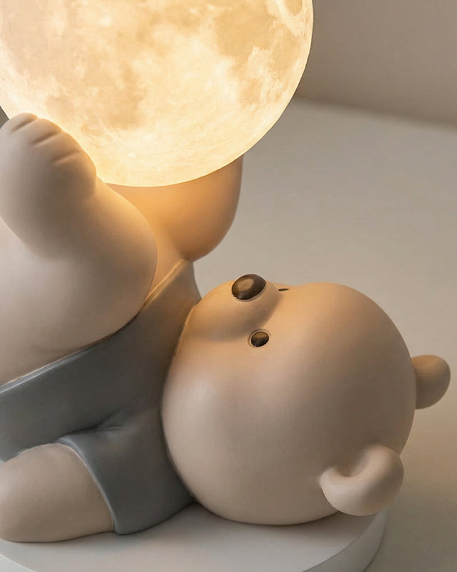 Lampka nocna LED z dotykowym sterowaniem w kształcie misia, idealna dla dzieci, z kompaktową sylwet 3