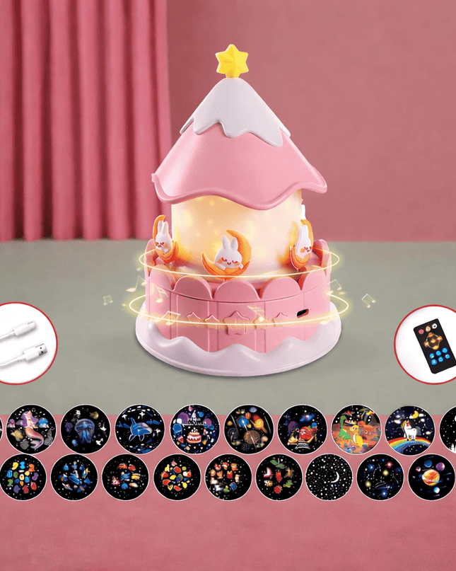 Lampka Nocna Projektor Galaxy Star z Muzyką i 12 Motywami – Idealna do Sypialni i dla Dzieci, Zasilanie na Baterie lub USB 5