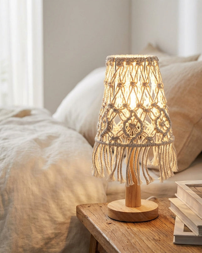 Lampka nocna z dekoracyjnym kloszem E27, emitująca ciepłe oświetlenie ambiente, o nowoczes 1