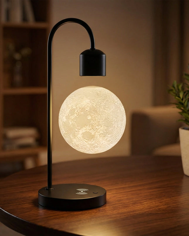 Lampa nocna z lewitacją magnetyczną i ładowaniem bezprzewodowym w nowoczesnym kształcie księży 0