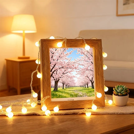 Lampki choinkowe LED na baterie z ciepłym białym światłem, miniaturowe kule, dostępne w długościa 1