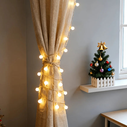 Lampki choinkowe LED na baterie z ciepłym białym światłem, miniaturowe kule, dostępne w długościa 2
