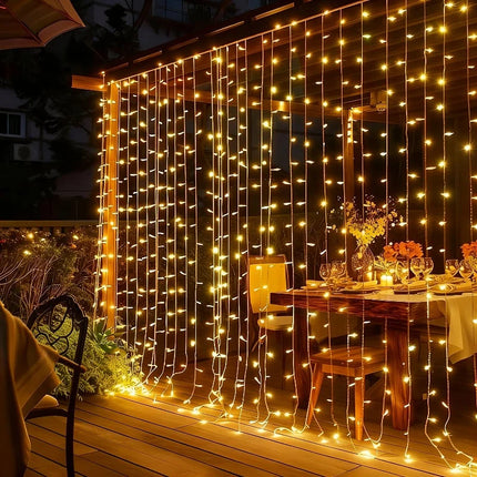 Lampki do zasłon LED z zasilaniem USB, 300 cm długości, ciepła biała barwa, osiem try 4