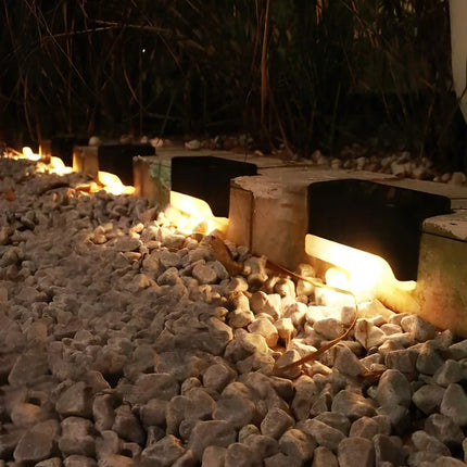 Lampy schodowe solarne LED z kompaktowym oświetleniem krawędziowym w brązowej i czarnej 4