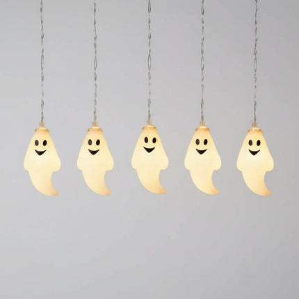 Łańcuchy świetlne LED na Halloween z motywem duchów, zasilane bateryjnie, długość 150 3