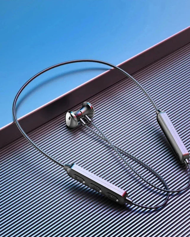 Lekkie słuchawki Bluetooth z pałąkiem na szyję do uprawiania sportu – bezprzewodowe, bateria wystarczająca na 12 godzin, odporne na pot 0