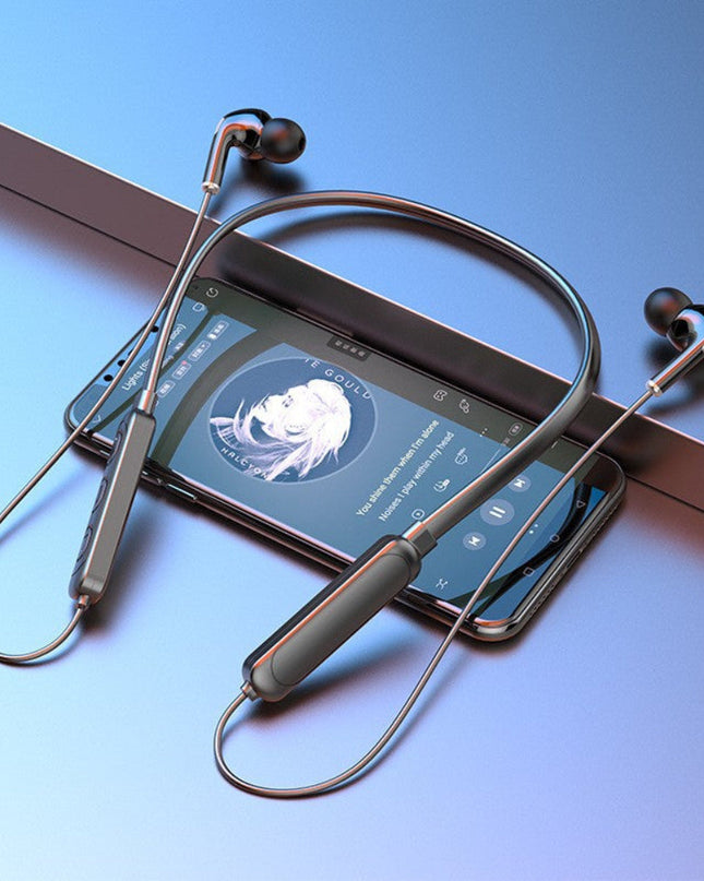 Lekkie słuchawki Bluetooth z pałąkiem na szyję do uprawiania sportu – bezprzewodowe, bateria wystarczająca na 12 godzin, odporne na pot 3