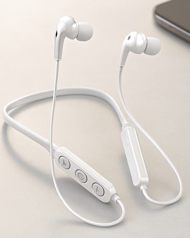 Lekkie słuchawki Bluetooth z pałąkiem na szyję do uprawiania sportu – bezprzewodowe, bateria wystarczająca na 12 godzin, odporne na pot 6