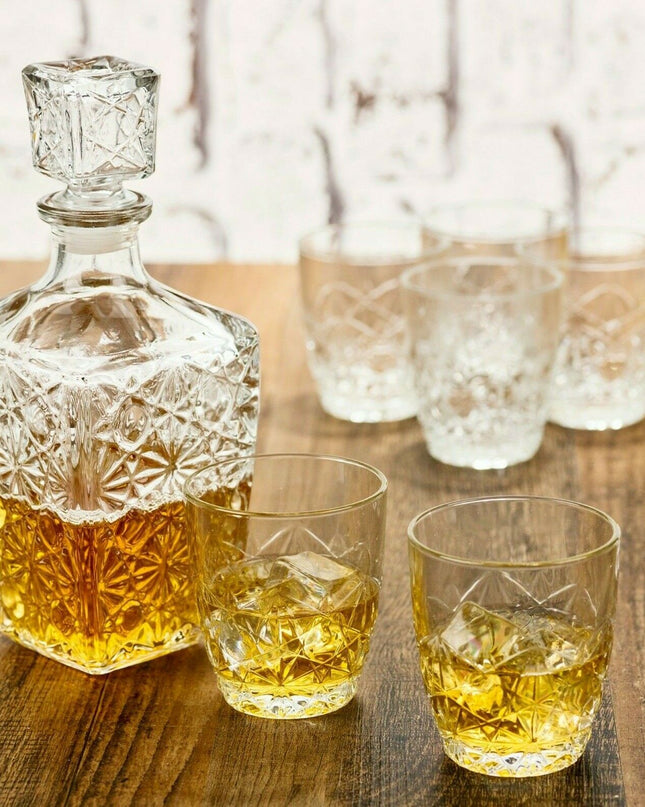 Luksusowa karafka do whisky z eleganckimi szklankami 1