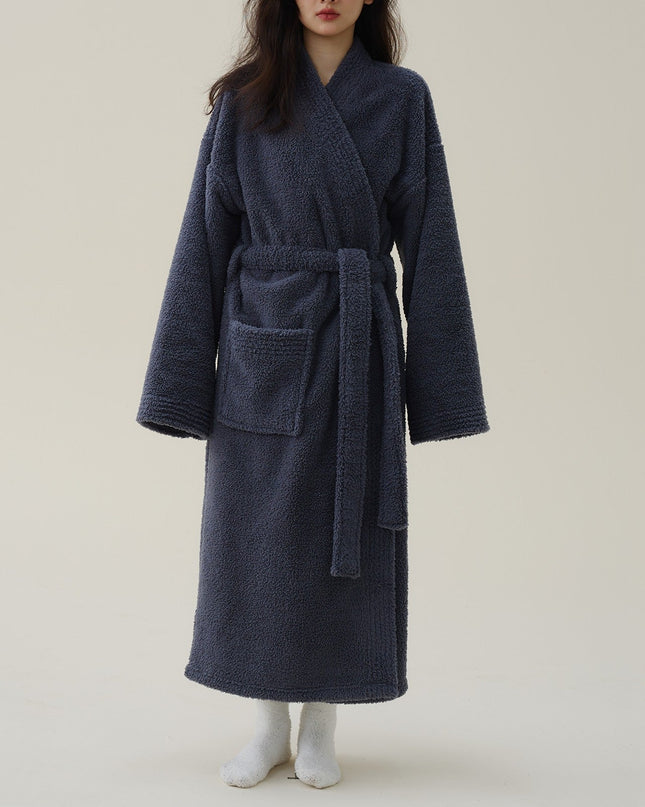 Luksusowy kimono | Gruby flanelowy szlafrok dla kobiet 0