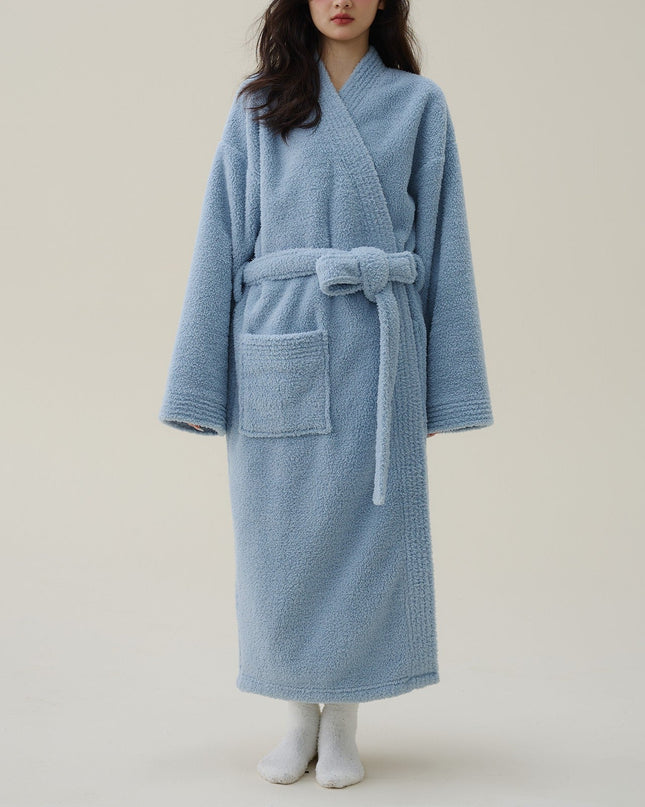 Luksusowy kimono | Gruby flanelowy szlafrok dla kobiet 1