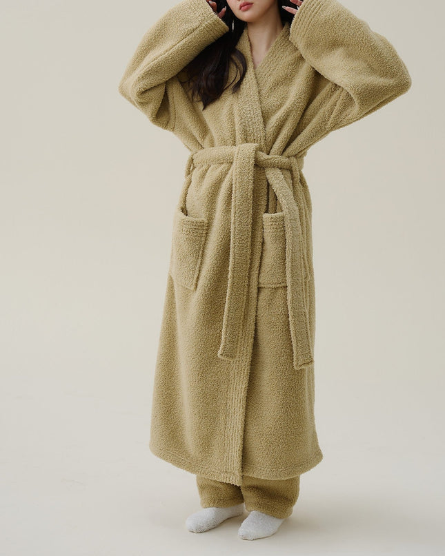 Luksusowy kimono | Gruby flanelowy szlafrok dla kobiet 5