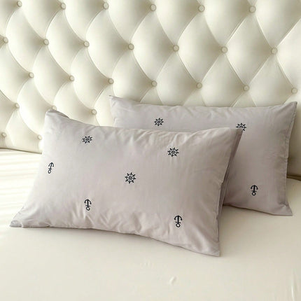 LunaDroom – Czarny komplet poszewek na poduszki – haftowane gwiazdy i księżyc na magiczne noce 5