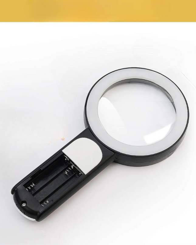 Profesjonalna lupa z oświetleniem LED – ergonomiczne narzędzie optyczne dla pasjonatów i seniorów – idealna na stylowy odpoczynek przy ulubionej lekturze lub hobby