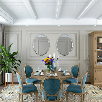 Lustro GlamEdge Silver – Nowoczesna elegancja z zaokrąglonymi krawędziami – Odbijające piękno z zaokrąglonymi detalami 1