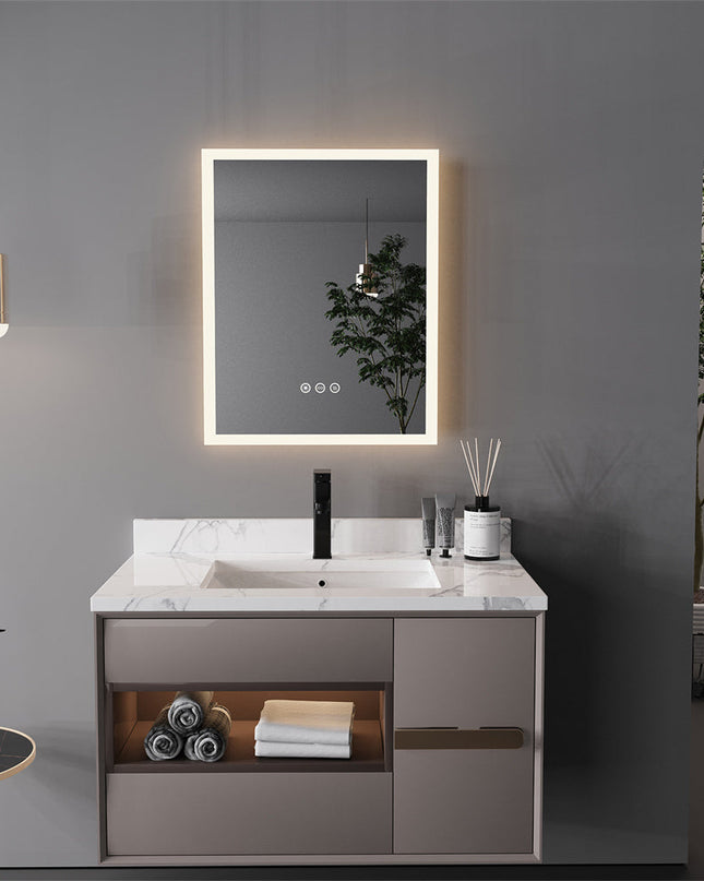 Lustro LED Elora – podświetlane lustro do makijażu ze sterowaniem dotykowym – nowoczesny design z regulowanym oświetleniem 0