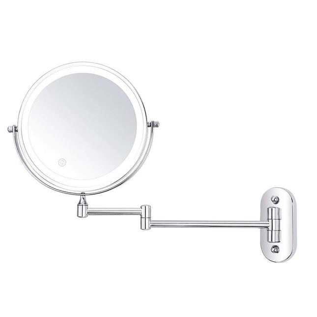 Lustro do Makijażu LED 20 cm z Powiększeniem i Chromowanym Wykończeniem – Podświetlane Lusterko z Ładowaniem USB 6