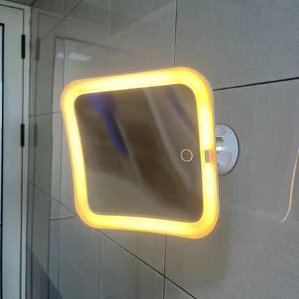 Lustro do makijażu LED z 10-krotnym powiększeniem, regulowanym oświetleniem i przyss 6