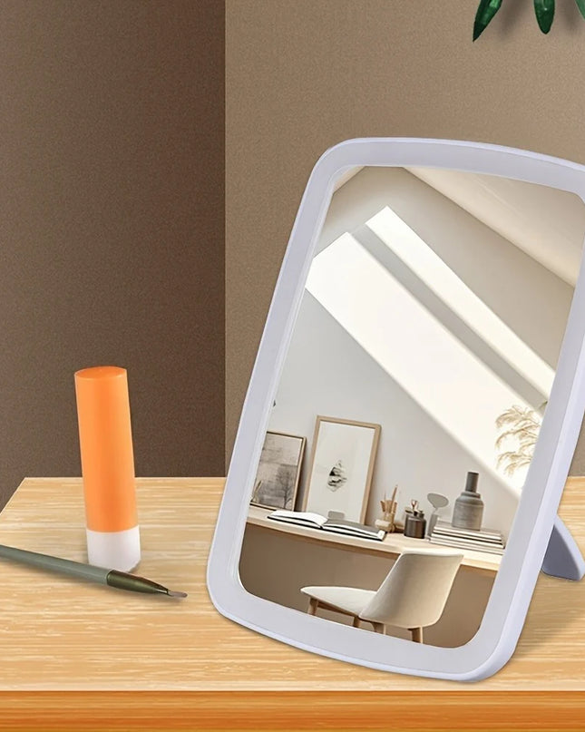 Lustro do makijażu LED z regulacją jasności, białe podświetlane lusterko z zasilaniem USB oraz bat 3