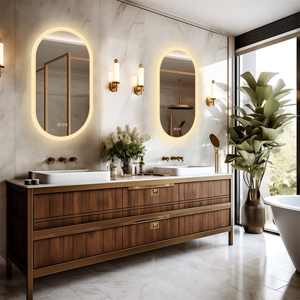 Lustro łazienkowe Mirona LED – Ulepsz swoją łazienkę dzięki oświetleniu LED – Eleganckie oświetlenie zapewniające idealne odbicie 3