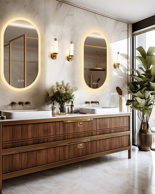 Lustro łazienkowe Mirona LED – Ulepsz swoją łazienkę dzięki oświetleniu LED – Eleganckie oświetlenie zapewniające idealne odbicie 3