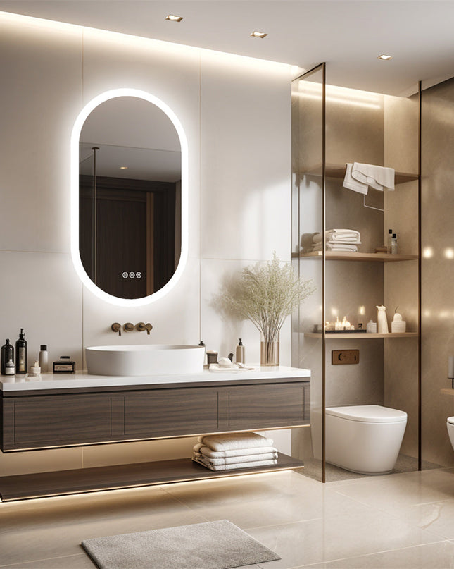 Lustro łazienkowe Mirona LED – Ulepsz swoją łazienkę dzięki oświetleniu LED – Eleganckie oświetlenie zapewniające idealne odbicie 5