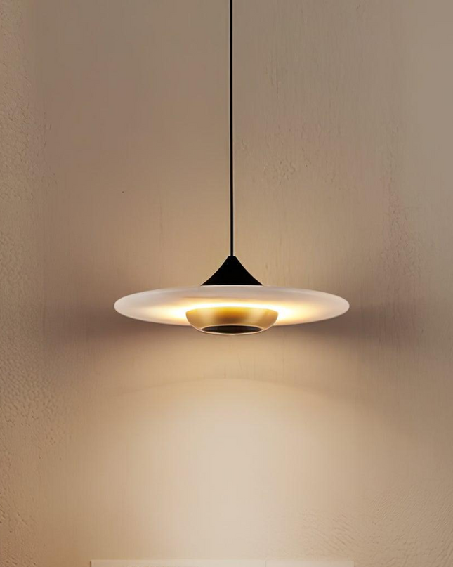 Marmurowa Lampa Wisząca Flying Saucer – Elegancka Lampa do Salonu, 25 cm, Z Wbudowaną Diody LED 1