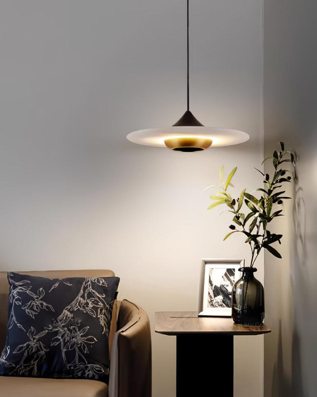 Marmurowa Lampa Wisząca Flying Saucer – Elegancka Lampa do Salonu, 25 cm, Z Wbudowaną Diody LED 2