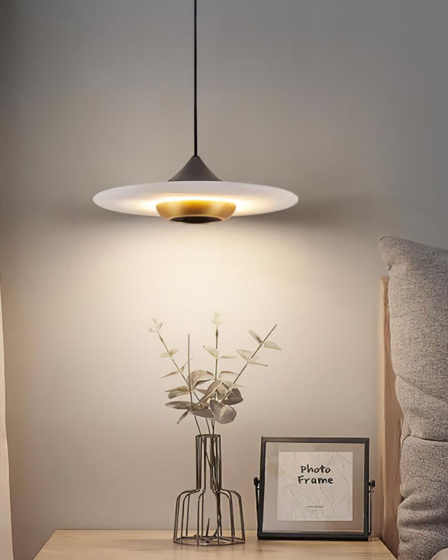 Marmurowa Lampa Wisząca Flying Saucer – Elegancka Lampa do Salonu, 25 cm, Z Wbudowaną Diody LED 3