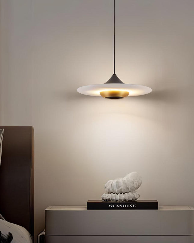 Marmurowa Lampa Wisząca Flying Saucer – Elegancka Lampa do Salonu, 25 cm, Z Wbudowaną Diody LED 4