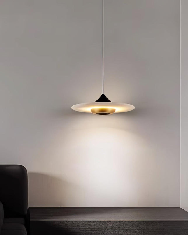 Marmurowa Lampa Wisząca Flying Saucer – Elegancka Lampa do Salonu, 25 cm, Z Wbudowaną Diody LED 5