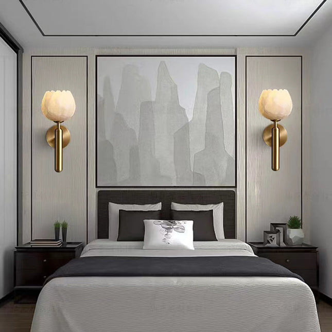 Marmurowa lampa ścienna w kształcie róży – Elegancka dekoracja oświetleniowa 3