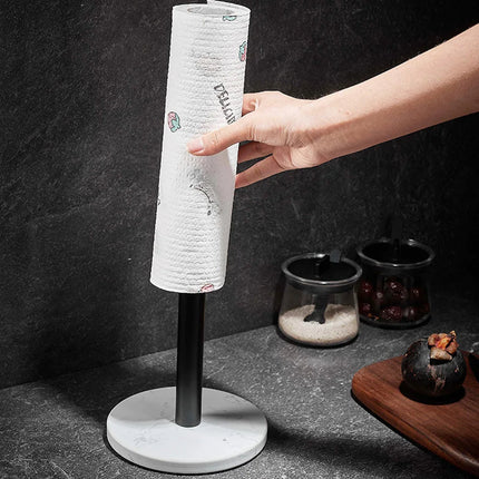 Marmurowo-złoty uchwyt na ręczniki kuchenne – stylowy design na duże i standardowe rolki 2