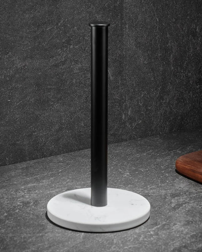 Marmurowo-złoty uchwyt na ręczniki kuchenne – stylowy design na duże i standardowe rolki 7