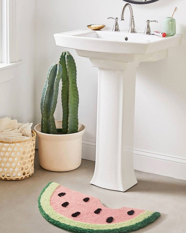 Mata Łazienkowa Szybkoschnąca DryStep z Antypoślizgowym Spodem – Chłonna Mikrofibra, Różowa z Zielonym i Czarnym, 70x35 cm 2