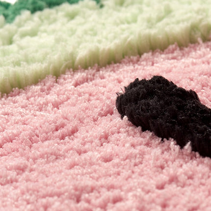 Mata Łazienkowa Szybkoschnąca DryStep z Antypoślizgowym Spodem – Chłonna Mikrofibra, Różowa z Zielonym i Czarnym, 70x35 cm 4