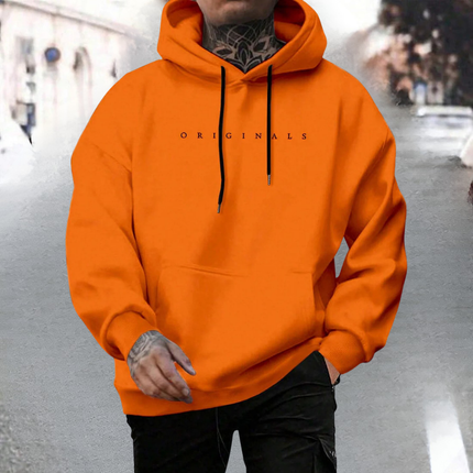 Męska bluza z kapturem oversize z bawełny z regulowanym kapturem i kieszenią z przodu – luźna bluza typu pullover 3