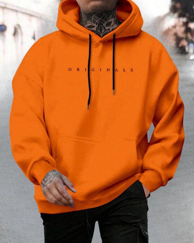 Męska bluza z kapturem oversize z bawełny z regulowanym kapturem i kieszenią z przodu – luźna bluza typu pullover 3