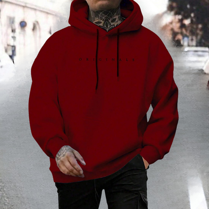 Męska bluza z kapturem oversize z bawełny z regulowanym kapturem i kieszenią z przodu – luźna bluza typu pullover 4