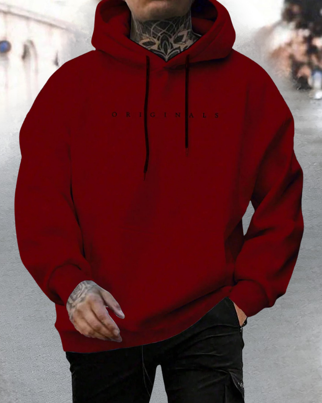 Męska bluza z kapturem oversize z bawełny z regulowanym kapturem i kieszenią z przodu – luźna bluza typu pullover 4