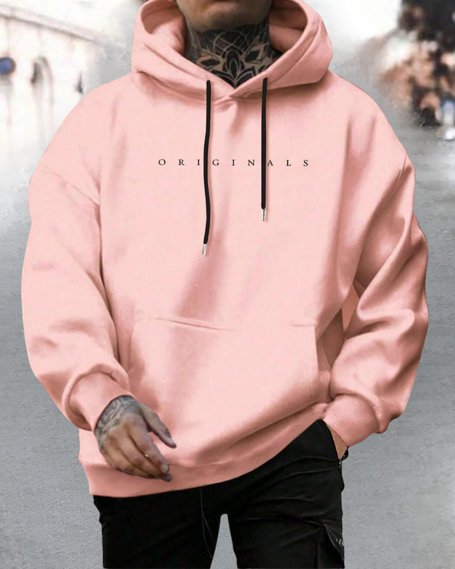 Męska bluza z kapturem oversize z bawełny z regulowanym kapturem i kieszenią z przodu – luźna bluza typu pullover 5