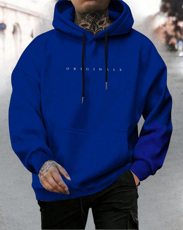 Męska bluza z kapturem oversize z bawełny z regulowanym kapturem i kieszenią z przodu – luźna bluza typu pullover 6